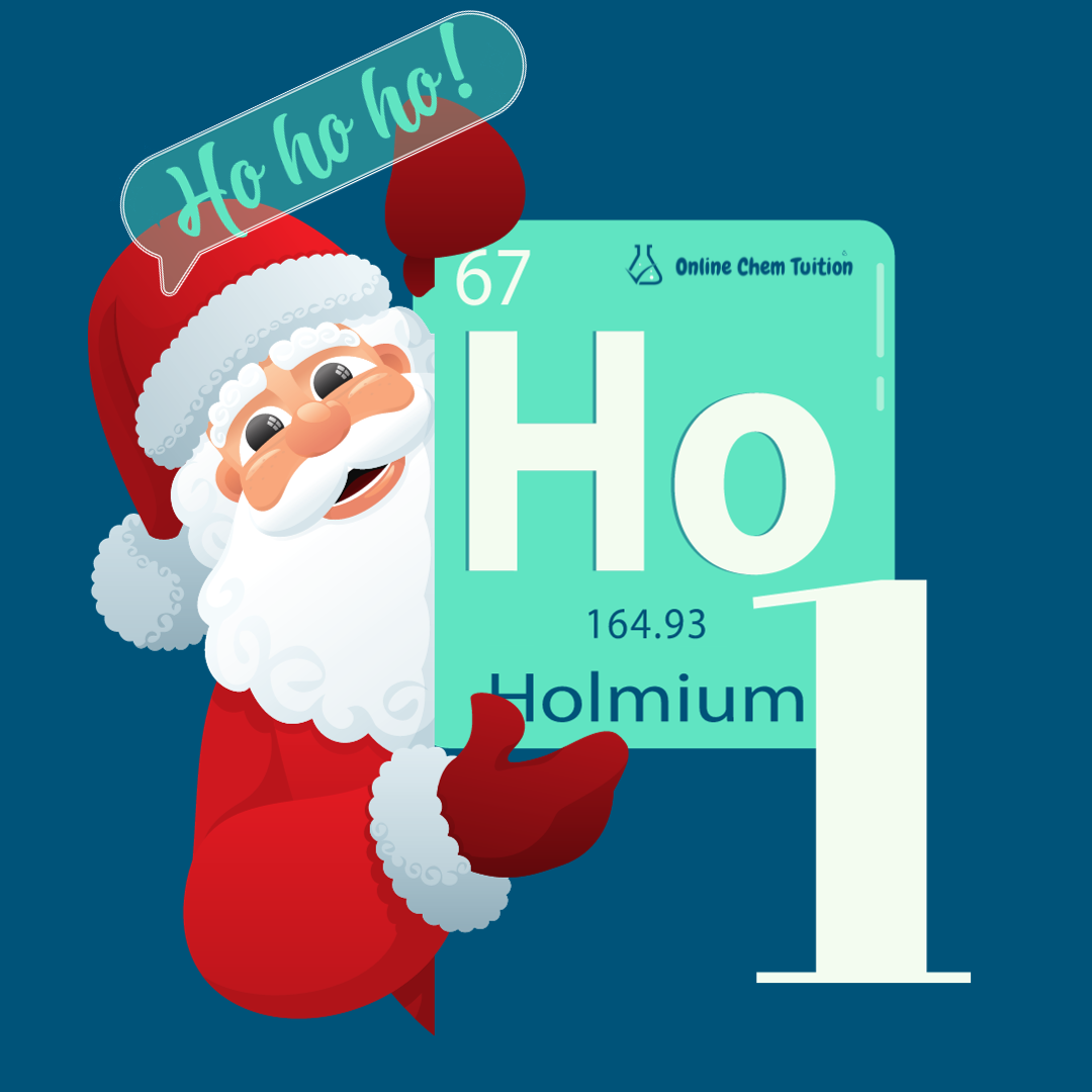 December 1st. Santa holding a card with the symbol Ho. He is saying Ho Ho Ho!